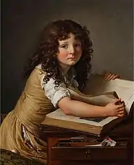 『本の中の人物を見ているブノワ＝アニェス・トリオソン』1797年 ジロデ美術館（フランス語版）所蔵