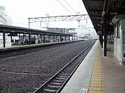 留置線が撤去されている現在の別府駅