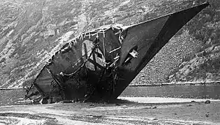 自沈したドイツ海軍駆逐艦 ベルント・フォン・アルニム