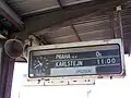 プラットフォーム上の出発掲示