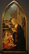 "Adoration of the Child with two Angels"(1470/1476)Musée des Beaux-Arts de Strasbourg