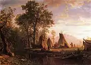 Indian Encampment, Late Afternoon (1878)  アルバート・ビアスタット