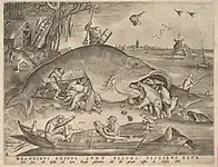 「大きな魚は小さな魚を食う（ピーテル・ブリューゲルの原画による）」1557年、メトロポリタン美術館蔵