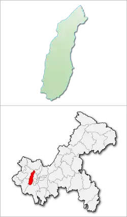 重慶市中の璧山区の位置