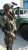 ミニUZIを持つルーマニア軍憲兵（2007年3月26日）