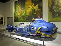 ピーターセン自動車博物館に展示されているポリススピナーのレプリカ（2019年5月18日撮影）