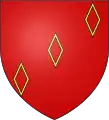 イン・ベンドGules three mascles Or in bend sinister