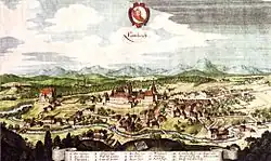 ランバッハ寺院とその周辺の風景《1649年…マテウス・メーリアン画》