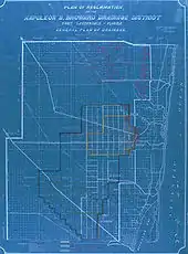 A blueprint of Fort Lauderdale, Florida and the surrounding Everglades to the west divided into lots for potential sale, featuring the canal systems