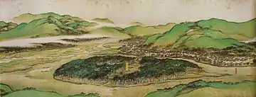 熊野舟行図 上巻(部分)
