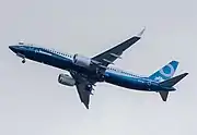 試験飛行中の737-9 MAX