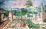 「宮殿の春の庭」、(1584)、ガッシュ、