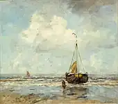 ヤコブ・マリス『海岸の物売り舟』（1890年）