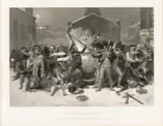 アロンゾ・チャペル(英語版)による1868年製作の版画。それ以前の作品よりも、より混沌とした様子で描かれている。