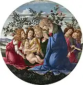 『幼児キリストを礼拝する聖母と五人の天使』1485年-1490年 ボルチモア美術館（英語版）所蔵