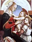 『聖母子と天使』（1465-1467年、捨て子養育院美術館）