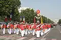 陸軍軍楽隊。2005年パリ祭。