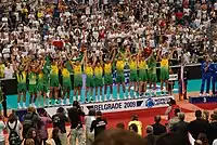 2009年ワールドリーグブラジル代表。左から4人目にヴィソット。