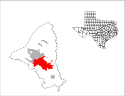 ブラゾス郡内の位置の位置図