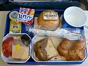 朝食の例、チュニスエア、チュニス→デュッセルドルフ(2010年11月)