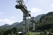 建設中の第2橋脚(2009年9月)