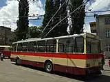 車体左側には乗降扉が存在しない（ブルノ）
