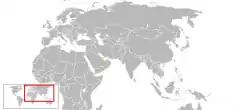 BruneiとQatarの位置を示した地図