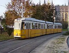 ブダペスト路面電車のガンツ製Csuklós型電車