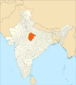 インド国内の位置図