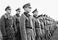 野戦灰色オーバーコートを着る第1SS歩兵旅団（en）の将校たち。襟に毛皮を使っている者も確認できる。