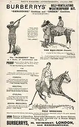 1898年のギャバジン衣料の広告