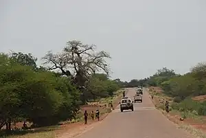ベニンに繋がるファダ・ングルマ南部の道路
