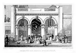 バーリントン・アーケードのピカデリー門、1819年