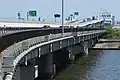 日光川に架かる飛島大橋を渡る。庄内川渡河と同じく、国道302号を横目に見る。ここから飛島村に入る。