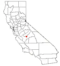 フレズノ市の位置(カリフォルニア州)の位置図