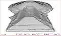 3DCGで描画。前方部正面から見る