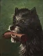 「ソーセージを咥えた犬」