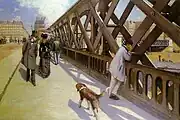 『ヨーロッパ橋（英語版）』1876年頃。油彩、キャンバス、124.7 × 180.6 cm。プティ・パレ（フランス語版）（ジュネーヴ）。第3回印象派展出品。