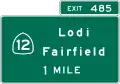 Interchange advance guide, California