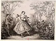 ニコラ・ランクレの"Portrait of Marie-Anne Cupis de Camargo"の複製版画