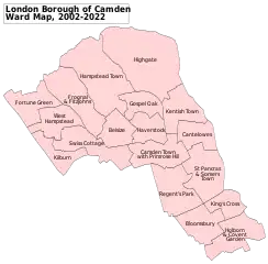 行政地区の地図（英語:Ward map）