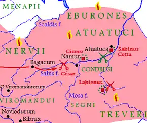 紀元前54年のガリア戦争・要図