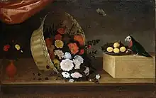 花や果物の静物 (17世紀中期)(画)ペドロ・デ・カンプロビン