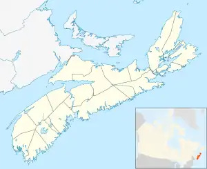 Cape Bretonの位置(ノバスコシア州内)