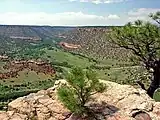 東ニューメキシコのカイオワ国立草原にあるカナディアン川の峡谷。