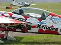エクストラ EA-300曲技軽飛行機の低抗力キャノピー。