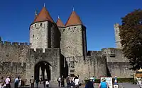 カルカソンヌ城のナルボンヌ門（フランス）