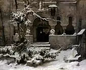 雪の中の修道院