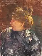 横顔の女性 (1902),パステル画
