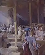 1911年のアメリカ、シンシナティの洗濯風景。